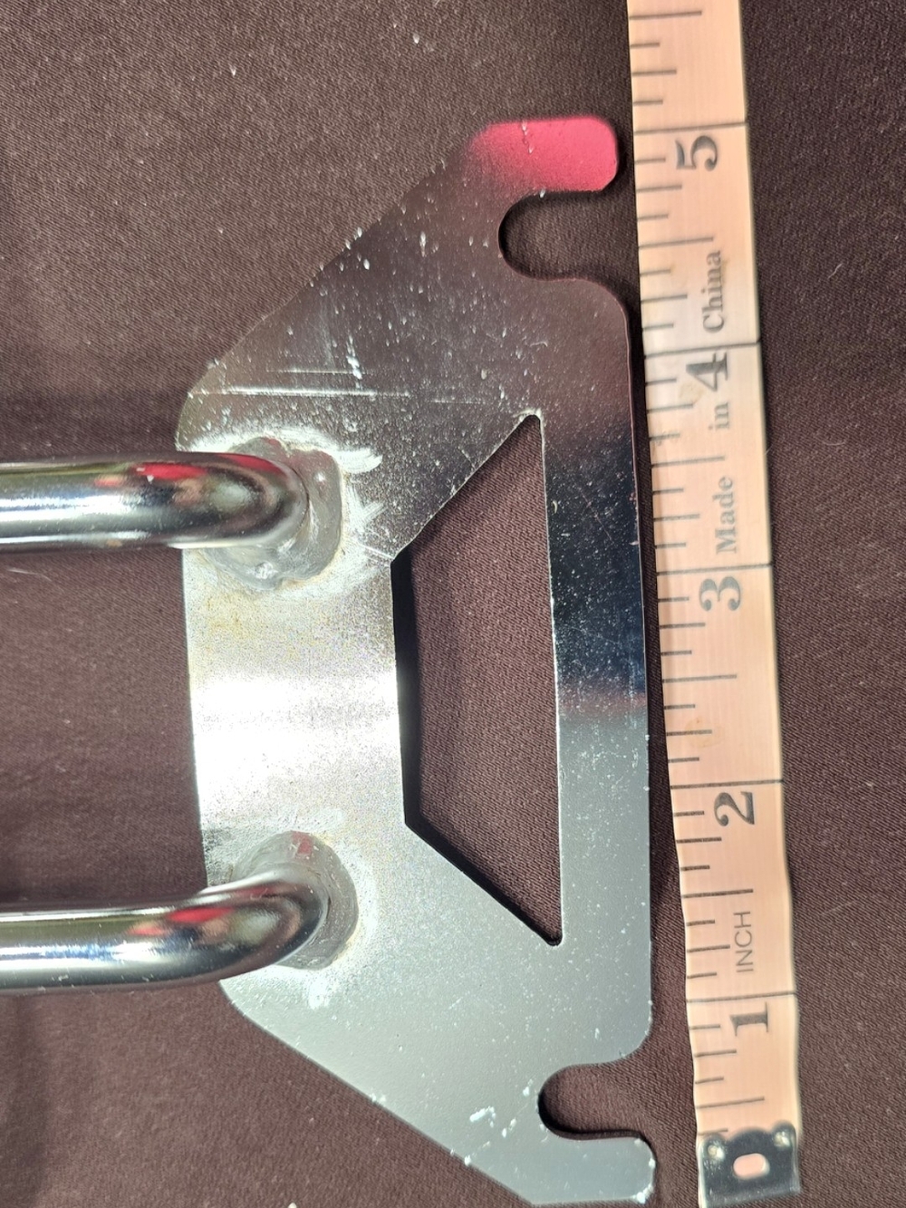 Chrome Motorcycle Rear Rack with Mounting Bolt - Picture 4 of 8